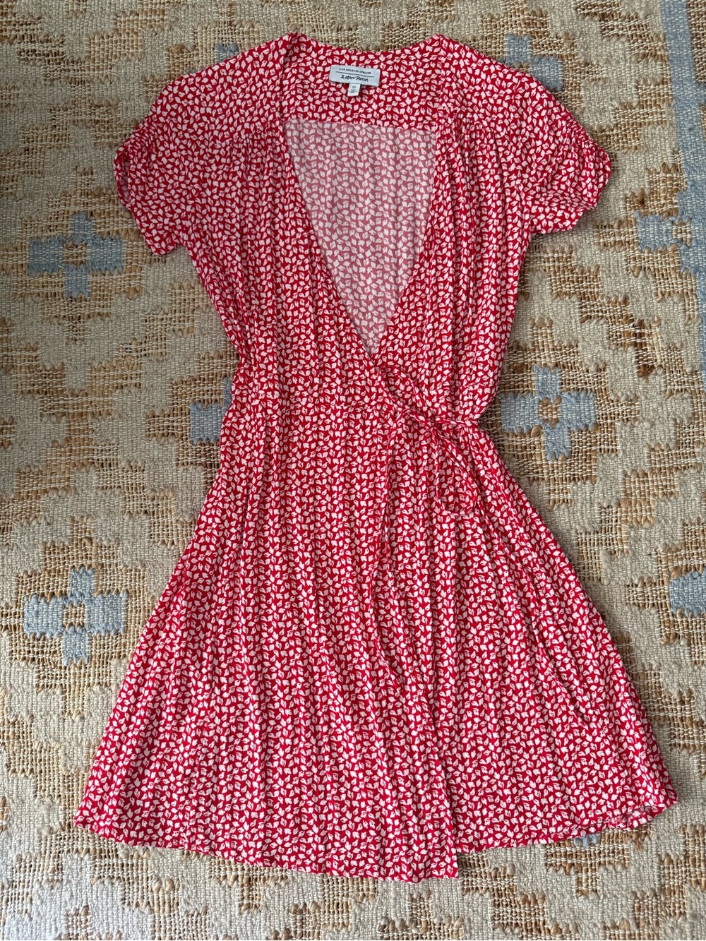 & Other Stories Red Mini Wrap Dress